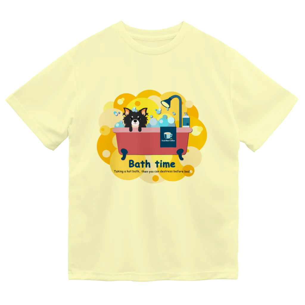 Teal Blue Coffeeのお風呂の時間_bubble Ver.  ドライTシャツ