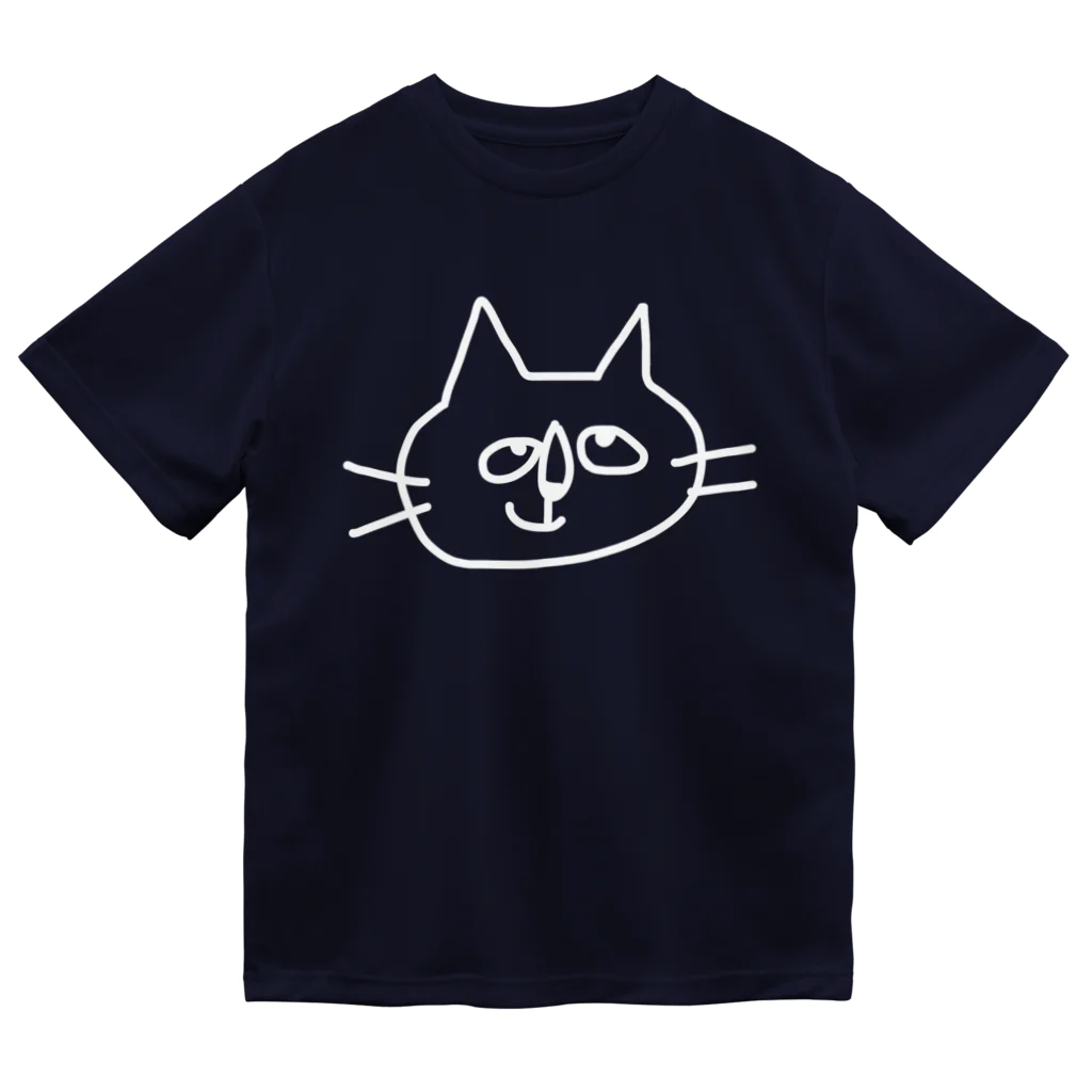 小鳥と映画館のなんか思いついちゃった猫 ホワイト Dry T-Shirt