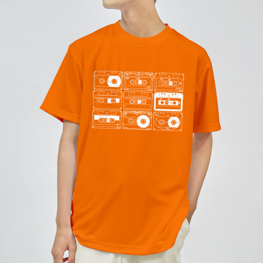 HBの鉛筆+のカセットテープ（白） ドライTシャツ