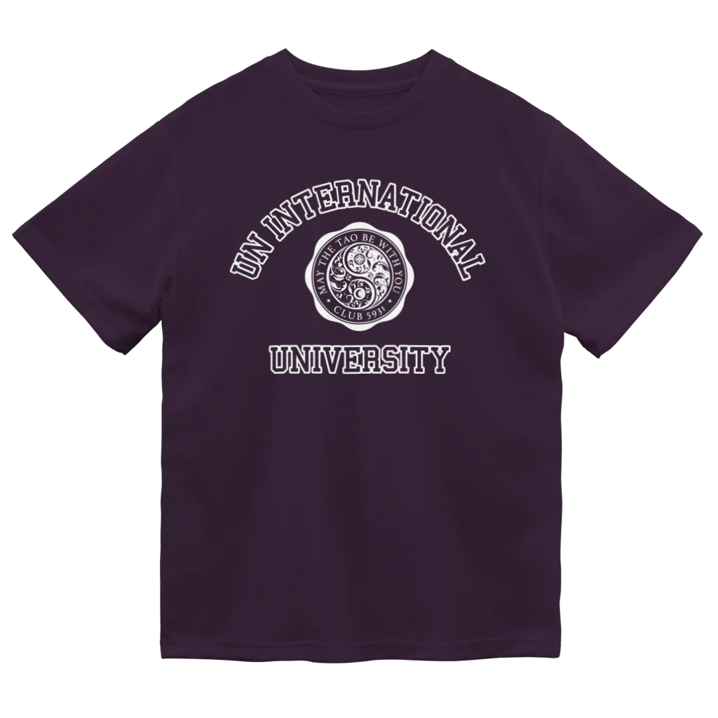 【SEVA】 （雲黒斎 公式ショップ ）のUN INTERNATIONAL UNIVERSITY（WHITE PRINT） Dry T-Shirt