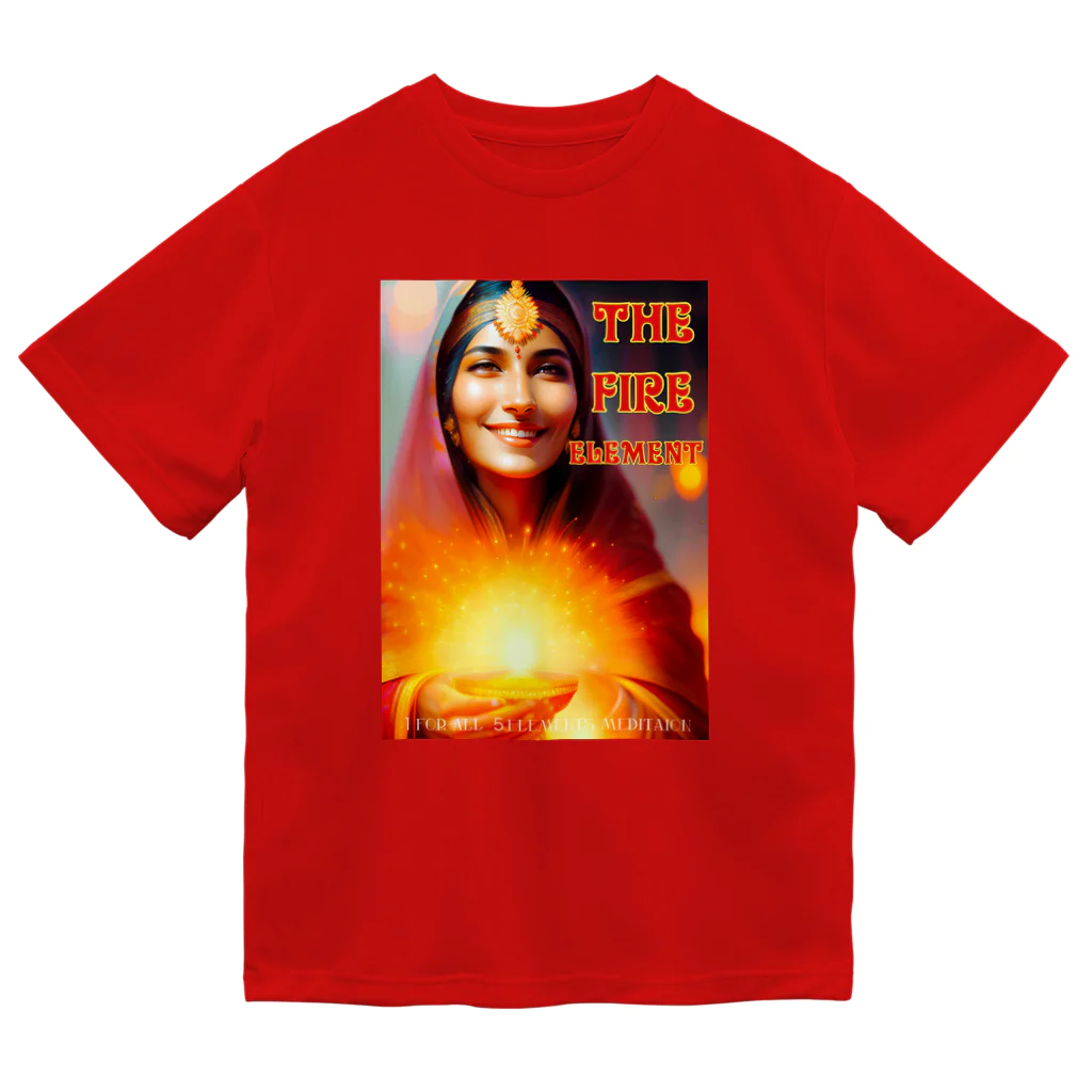 アストロロジー研究所の体内で熱を作りだす赤のチカラ！！FIRE ELEMENT Dry T-Shirt
