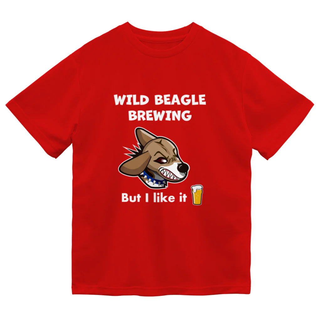 イラストカフェ（ビーグル）のWILD BEAGLE BREWING （ロゴW） ドライTシャツ