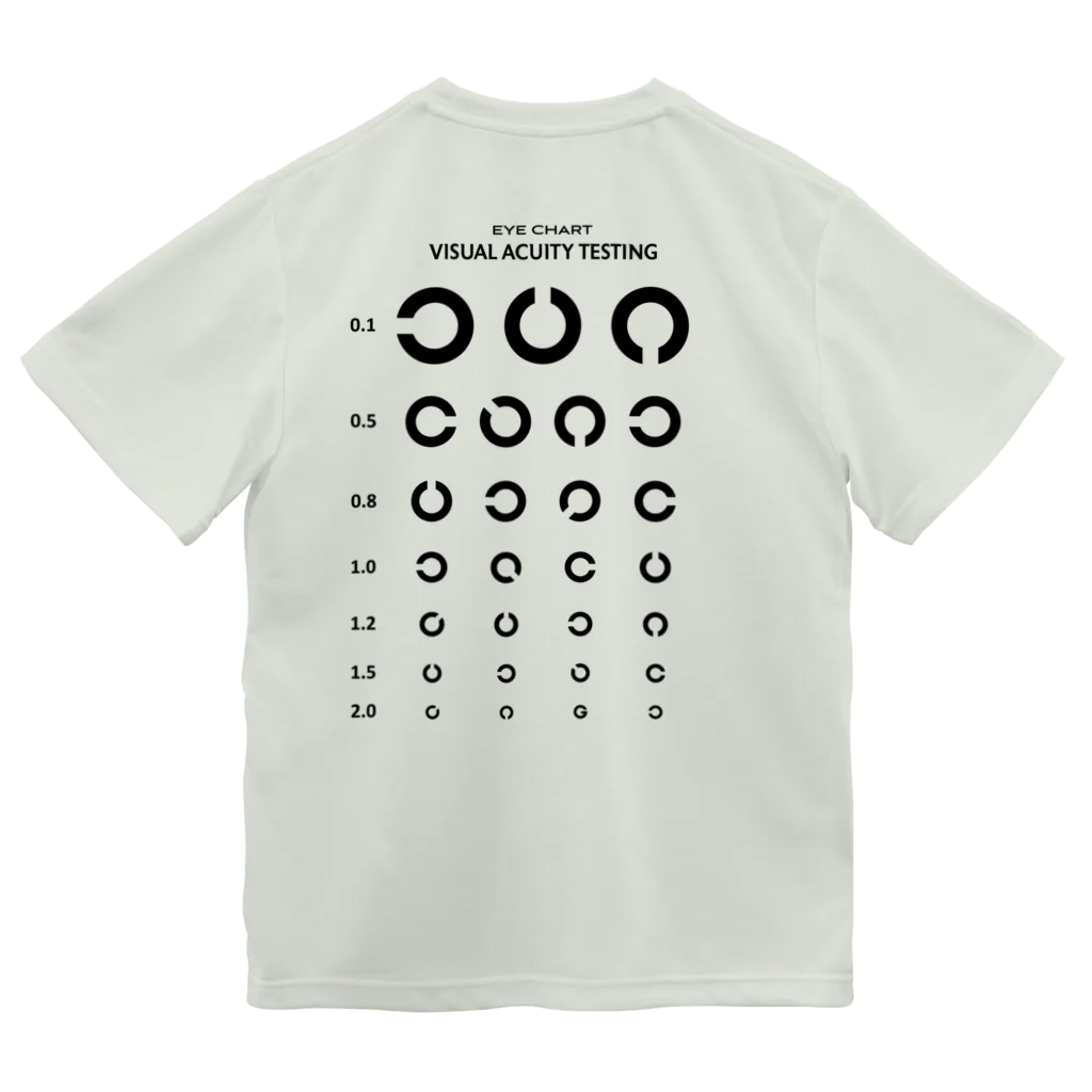 kg_shopの[☆両面] Visual Acuity Testing [ブラック] ドライTシャツ