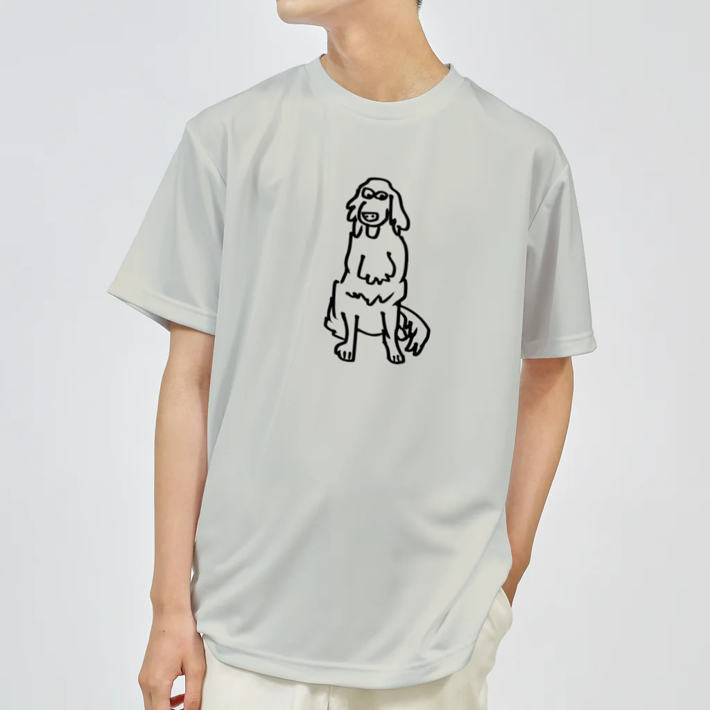 Tamazon8のふざけた顔した犬 ドライTシャツ