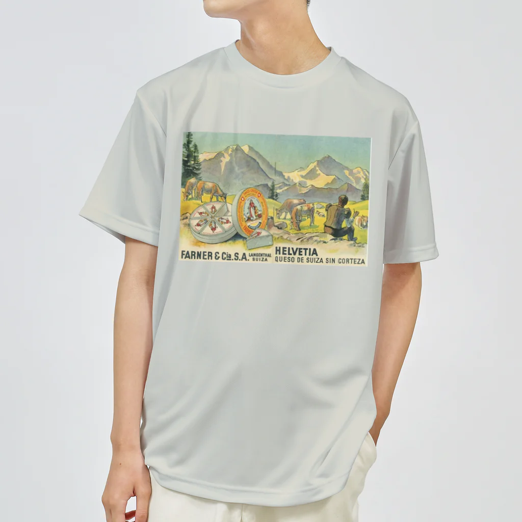 YS VINTAGE WORKSのスペインで販売されたスイスチーズ 1950年代　リトグラフ ドライTシャツ