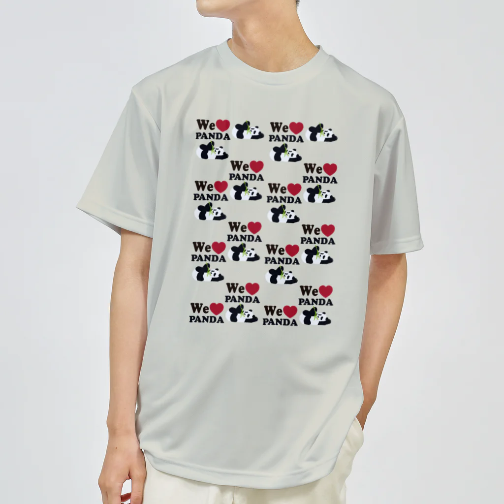 キッズモード某のwe love パンダ総柄 ドライTシャツ