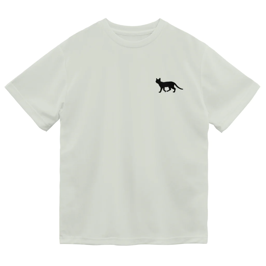 kg_shopの[☆両面] 猫の手も借りたい(ブラック)【視力検査表パロディ】 ドライTシャツ