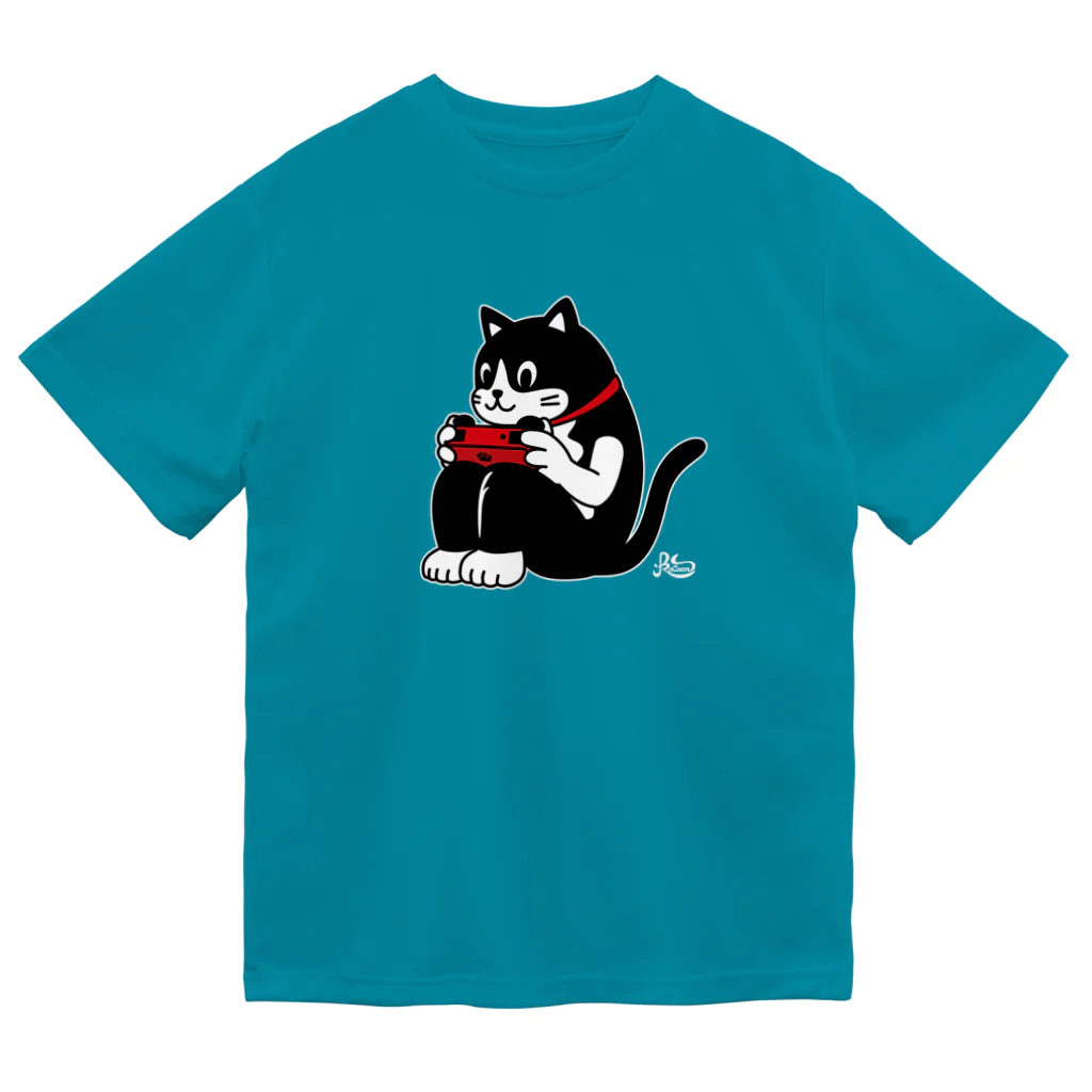 kocoon（コクーン）の猫背ゲーマー(濃色用・白フチ) ドライTシャツ