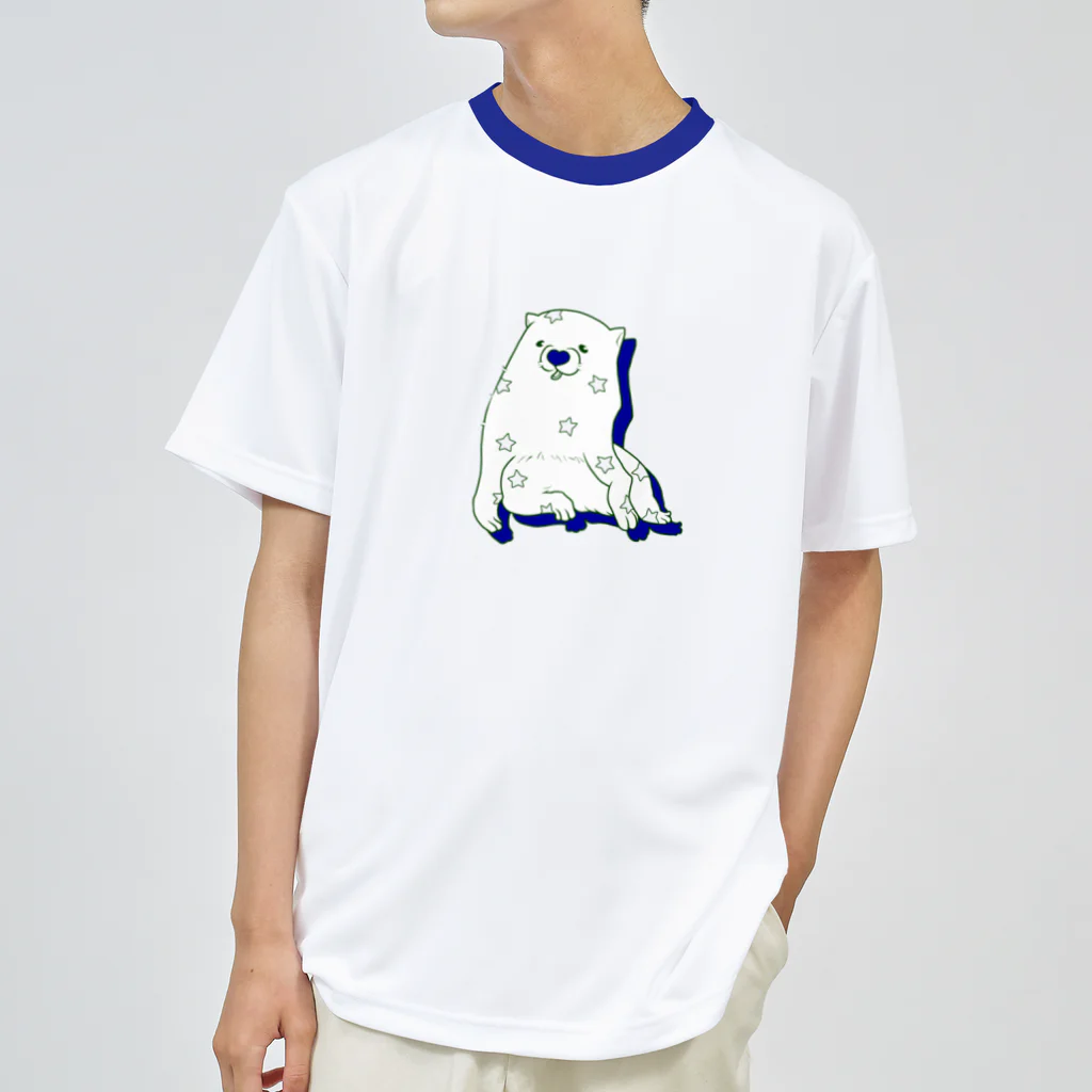 mugioのあの犬/パチパチ ロイヤルブルー ドライTシャツ