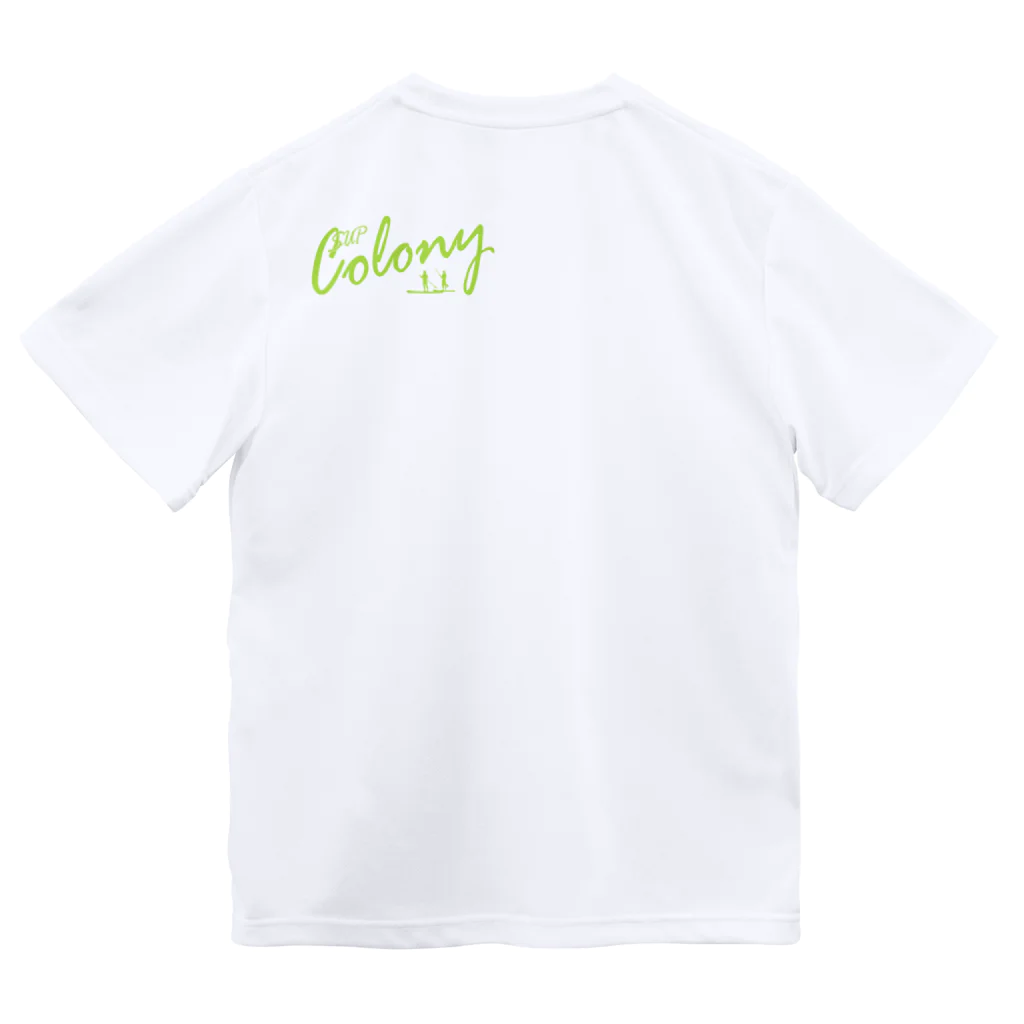 SUP-ColonyのSUP Colony Dry Tee Lime Greenロゴ ドライTシャツ