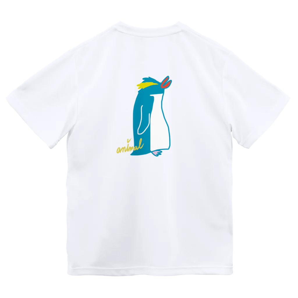 どうぶつYAのイワトビペンギン ドライTシャツ