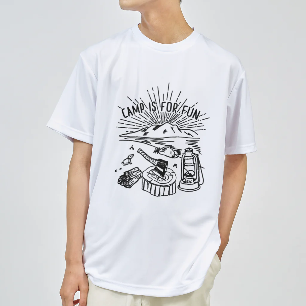 Too fool campers Shop!のキャンプは楽しむもの01(黒文字) ドライTシャツ