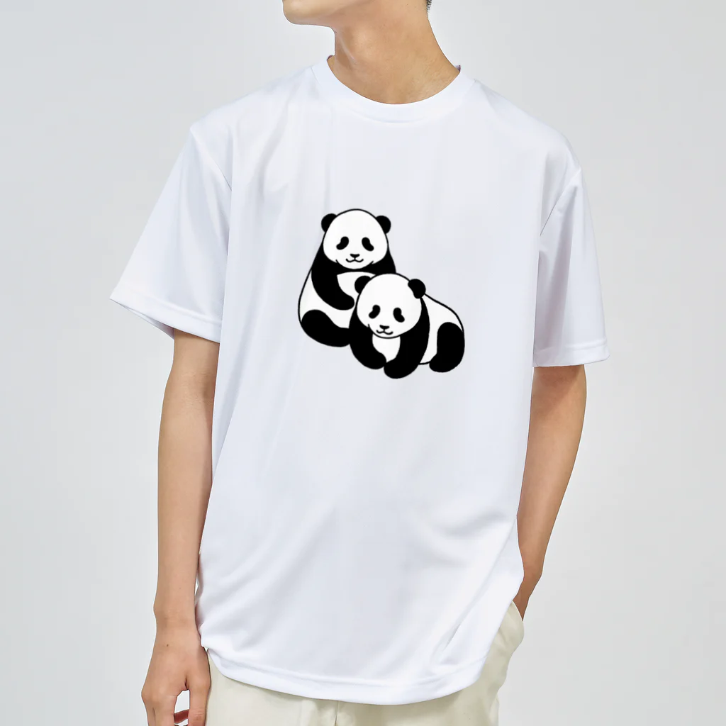 chippokeの双子パンダ ドライTシャツ