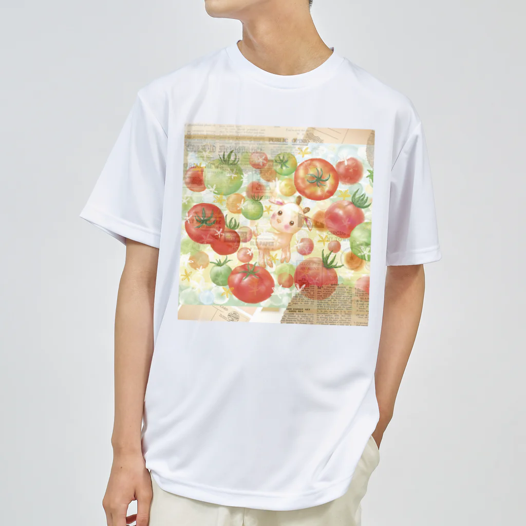 Vegefru　bouquet　　　　　　　＜ベジフルブーケ＞のヤギとトマト ドライTシャツ