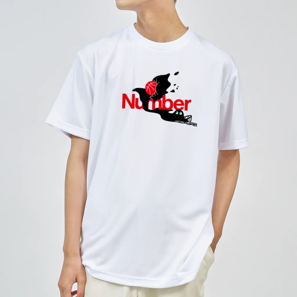 Numberグッズ部（仮）のNumberオバケ バスケレッド ドライTシャツ