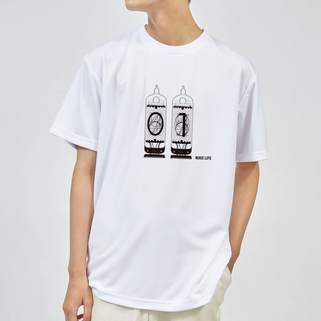 WINDVOICEのニキシー管Tシャツ・ニキシー管【01】白地（NIXIE LIFE） Dry T-Shirt