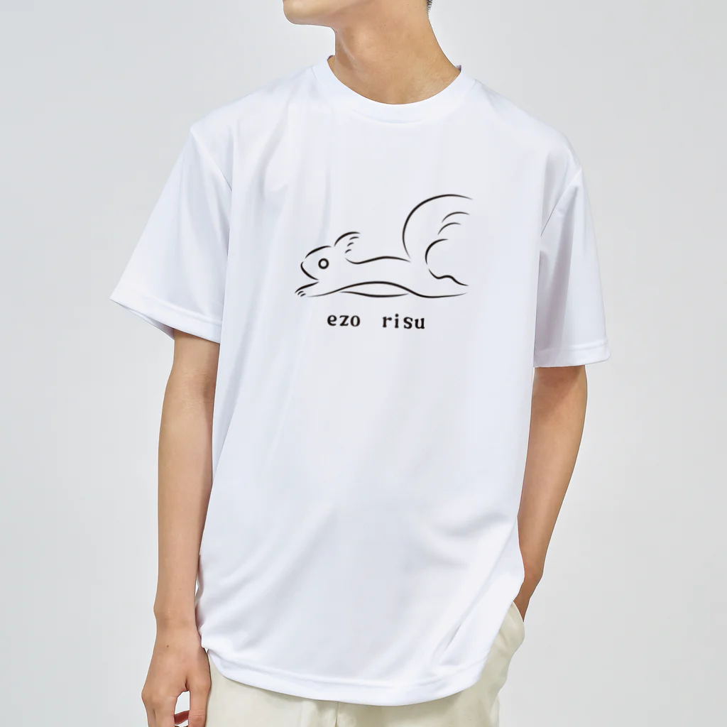 りすのしっぽのEzorisu_モノクロ Dry T-Shirt