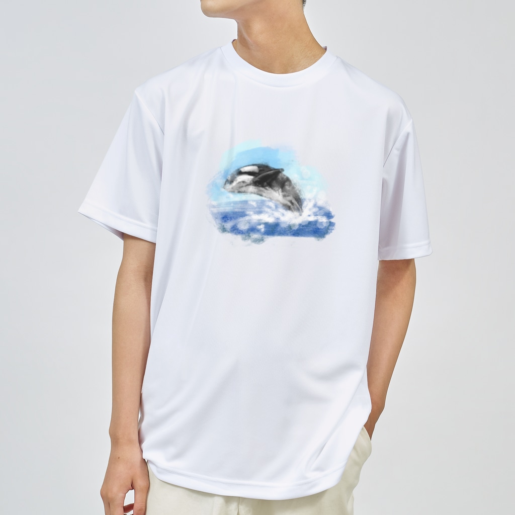 akane_art（茜音工房）のいきものイラスト（シャチ） Dry T-Shirt