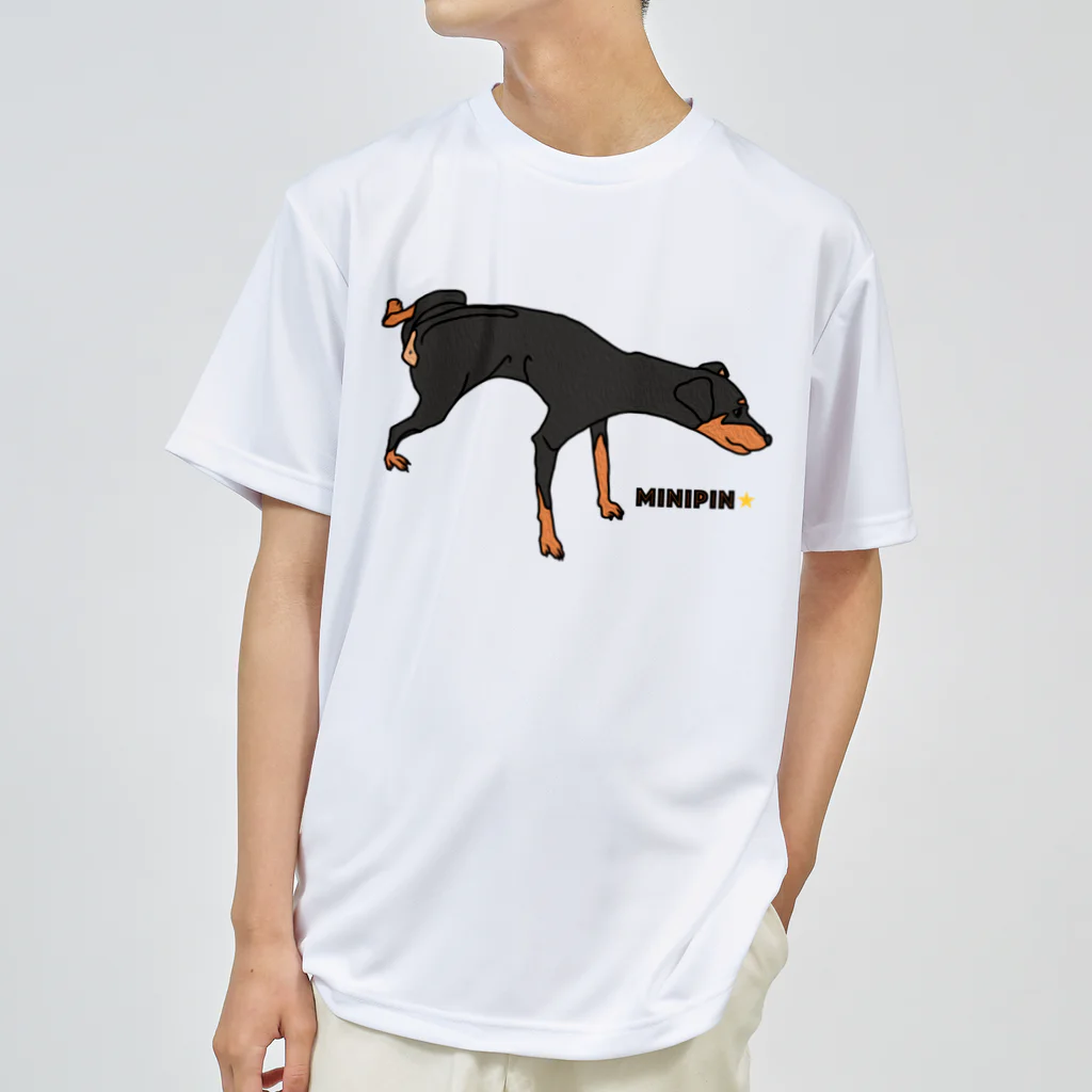 ミニピン クラブ minipin clubのミニチュアピンシャー ミニピン Miniature Pinscher minipin マーキング ドライTシャツ