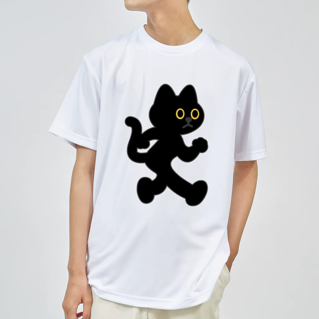 嶌星堂の飛び出し坊や猫 黒猫 Dry T-Shirt