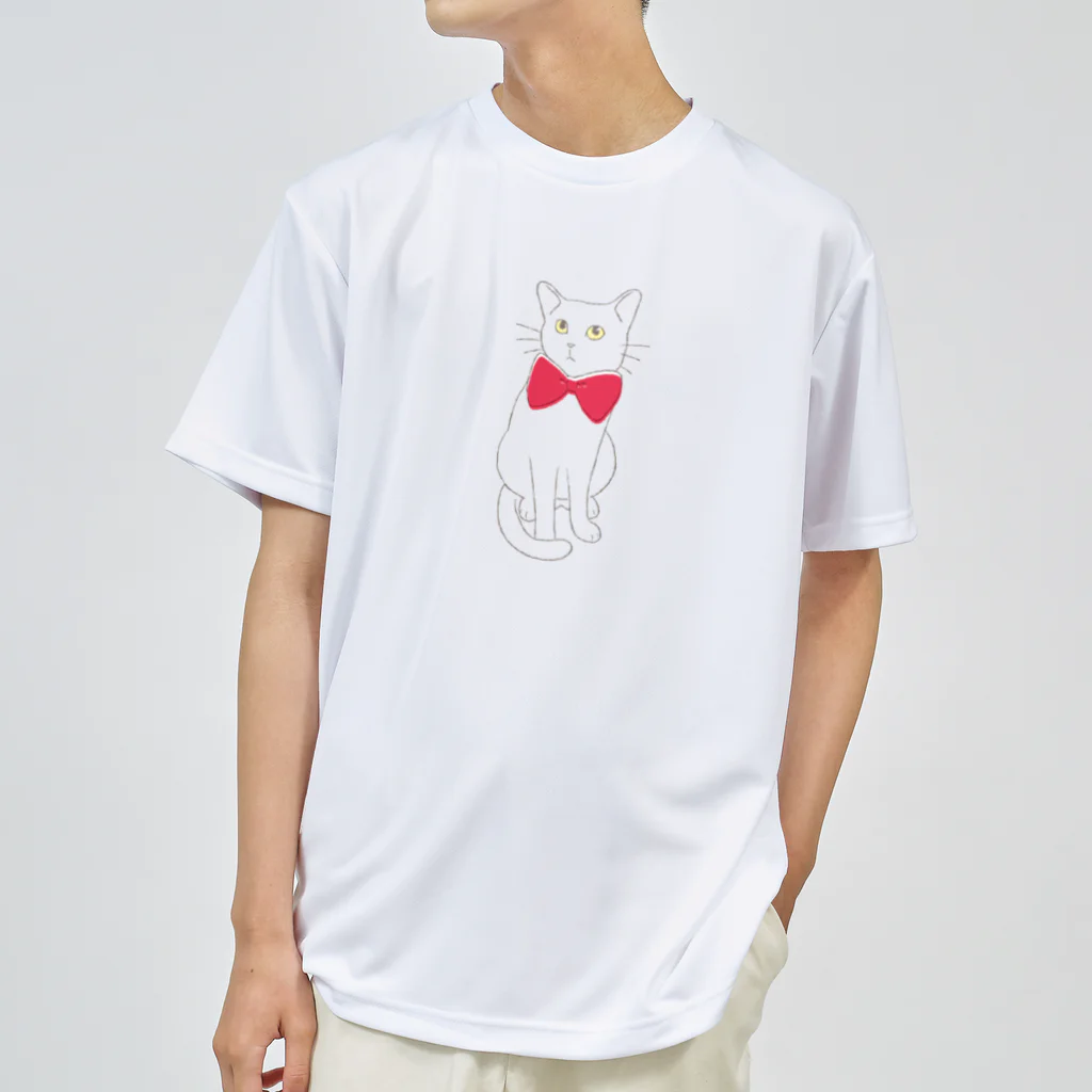 おとんの赤い蝶ネクタイのねこ（黄） Dry T-Shirt