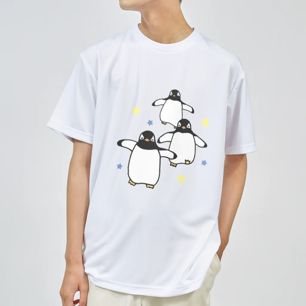 ゆずぽんずのジェンツーペンギンの襲来 ドライTシャツ