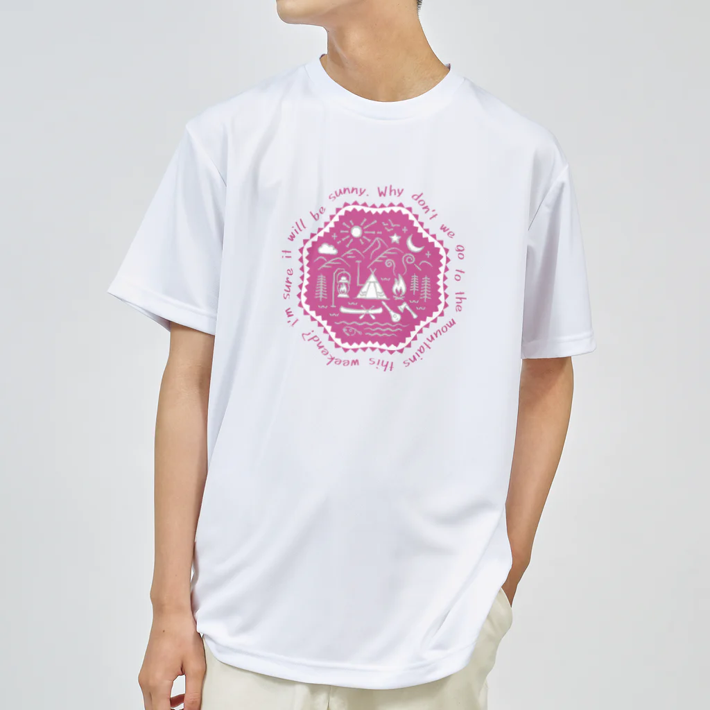 go campingのcamp site（peach） ドライTシャツ