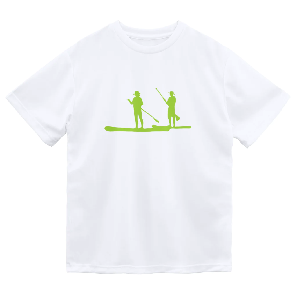 SUP-ColonyのSUP Colony Dry Tee Lime Greenロゴ ドライTシャツ