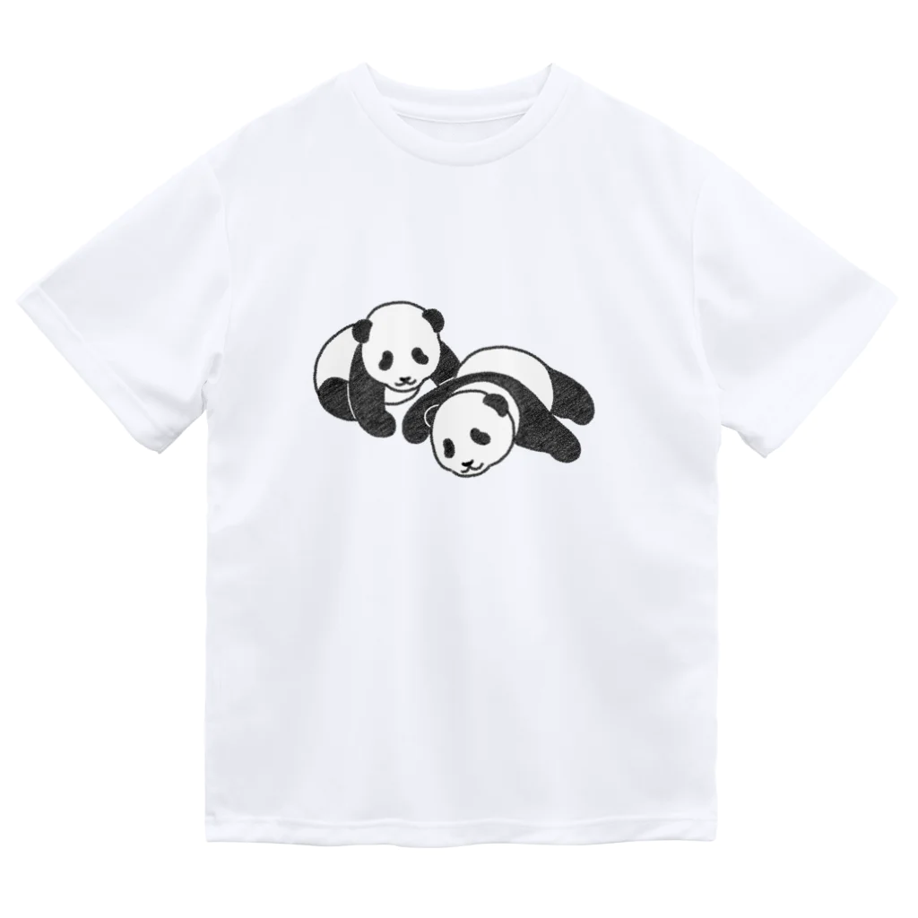 chippokeの双子パンダ ドライTシャツ