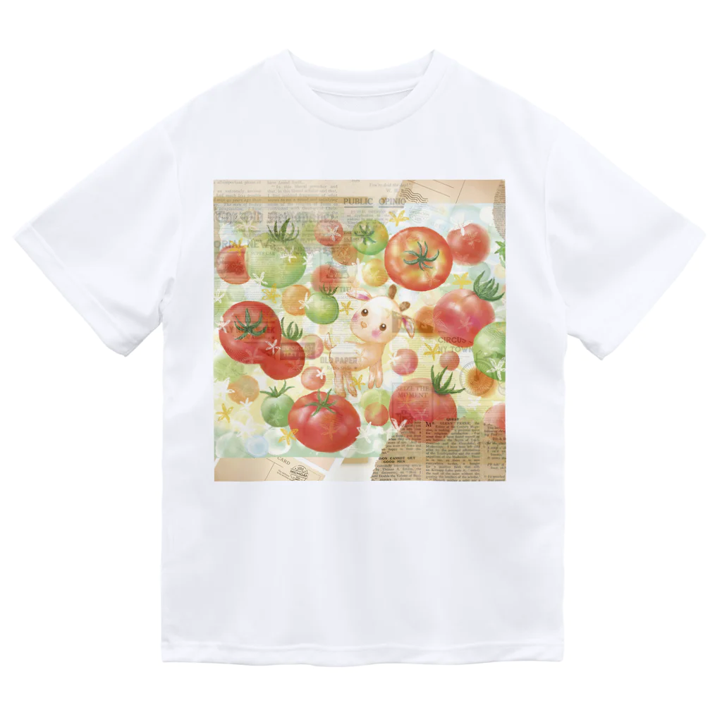 Vegefru　bouquet　　　　　　　＜ベジフルブーケ＞のヤギとトマト ドライTシャツ