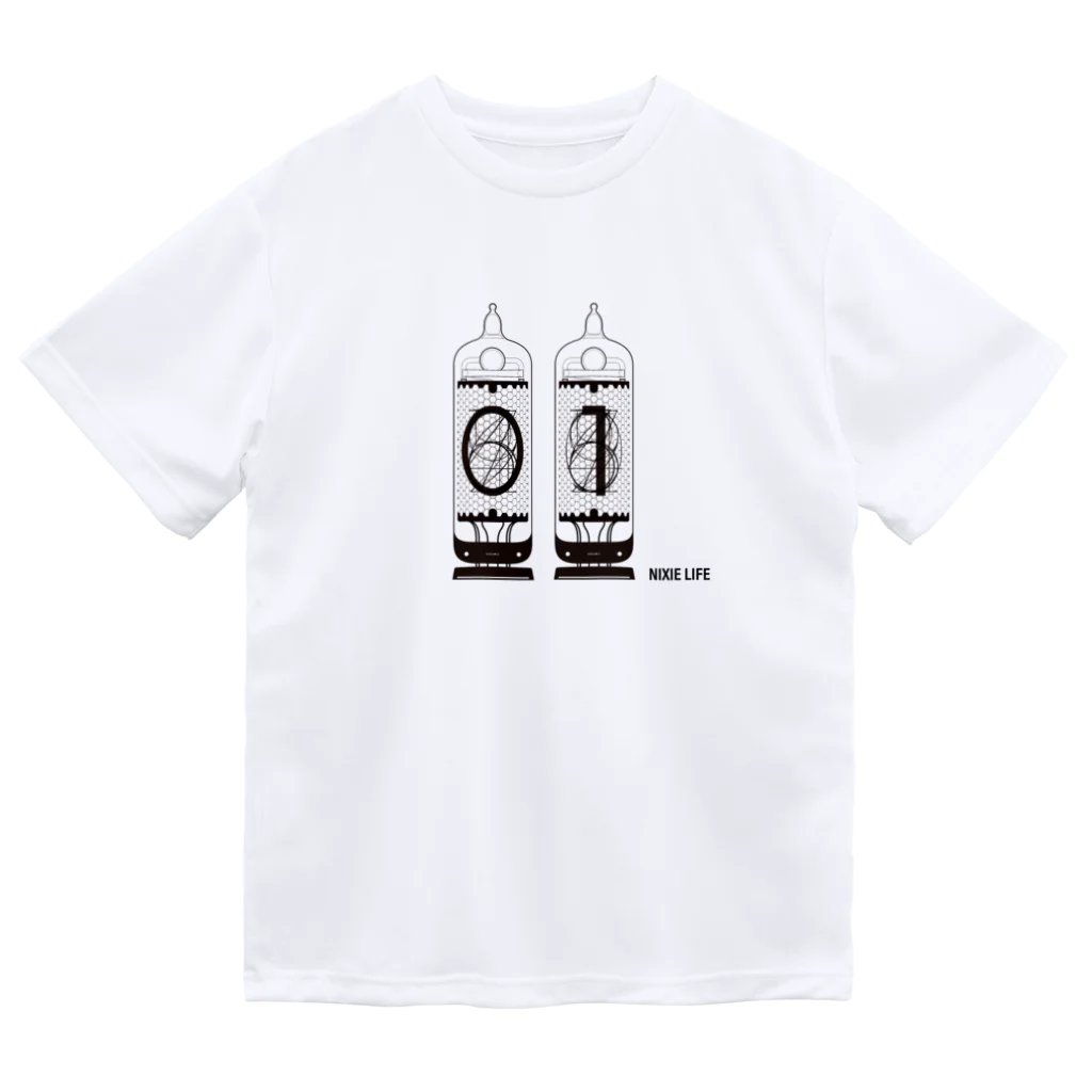 WINDVOICEのニキシー管Tシャツ・ニキシー管【01】白地（NIXIE LIFE） ドライTシャツ