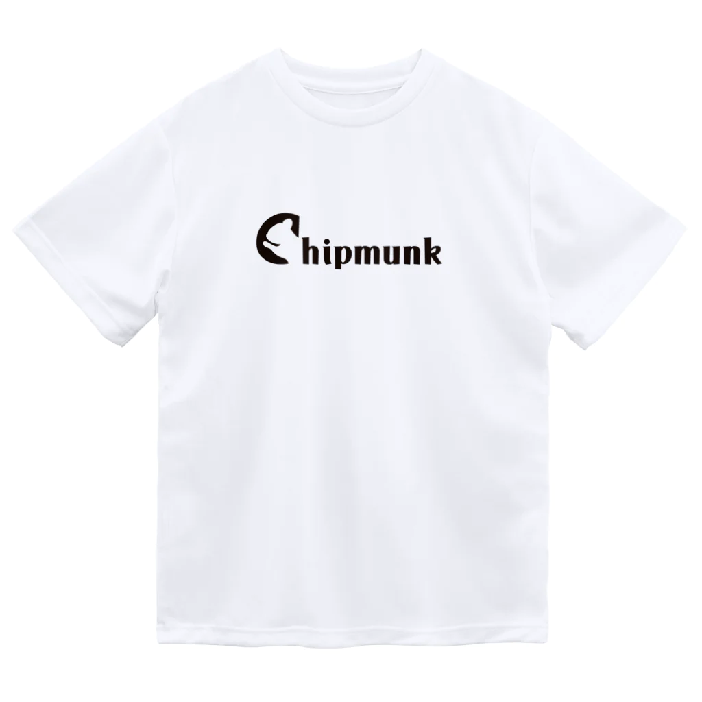 りすのしっぽのChipmunk（しまりす）_Black Dry T-Shirt