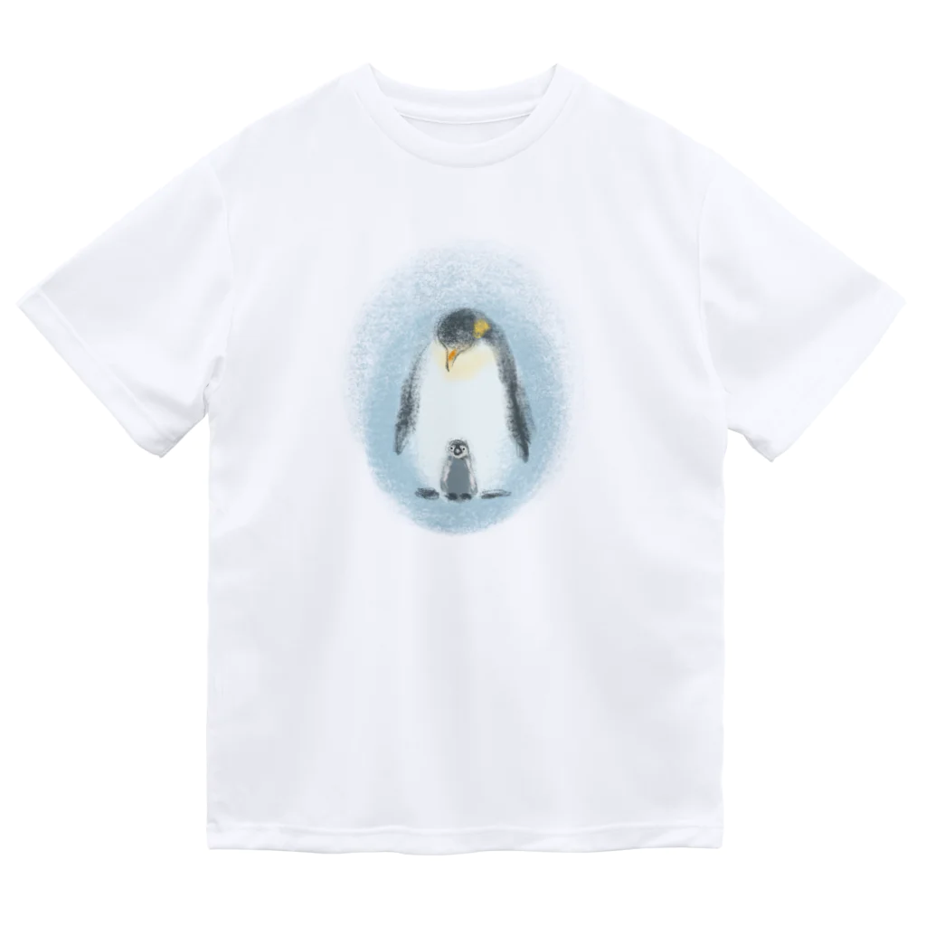 akane_art（茜音工房）のいきものイラスト（皇帝ペンギンの親子） Dry T-Shirt