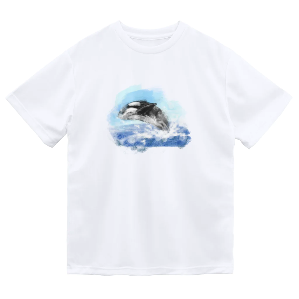 akane_art（茜音工房）のいきものイラスト（シャチ） Dry T-Shirt