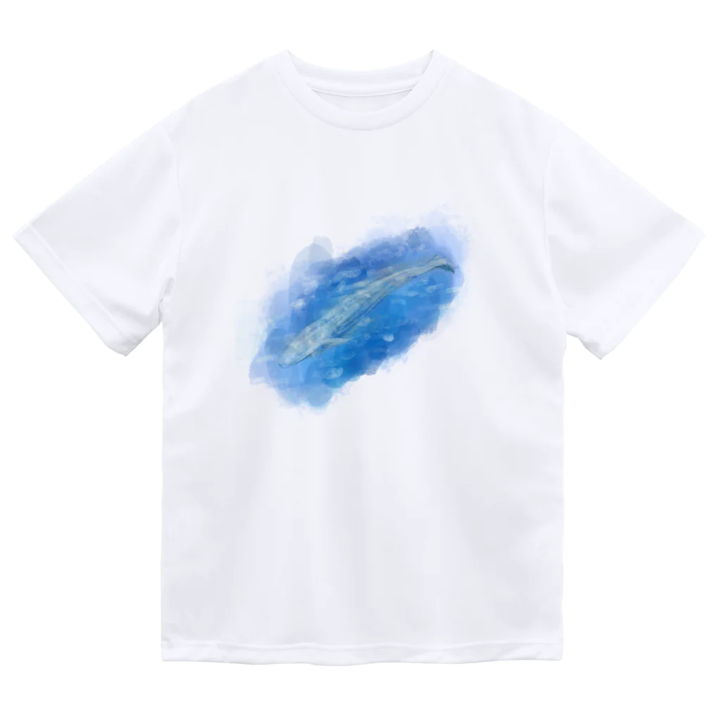 akane_art（茜音工房）のいきものイラスト（シロナガスクジラ） ドライTシャツ