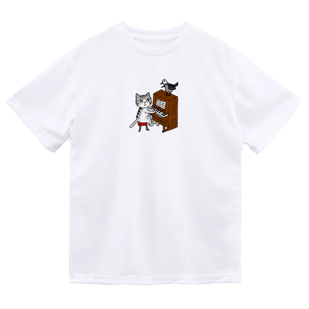 ミナミハチゴーのネコピアノwithヨゲンノトリ Dry T-Shirt