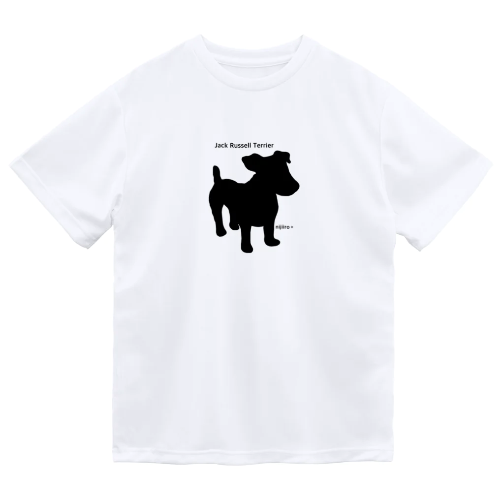 虹色PLUSのジャックラッセルテリア 犬のシルエット Dry T-Shirt