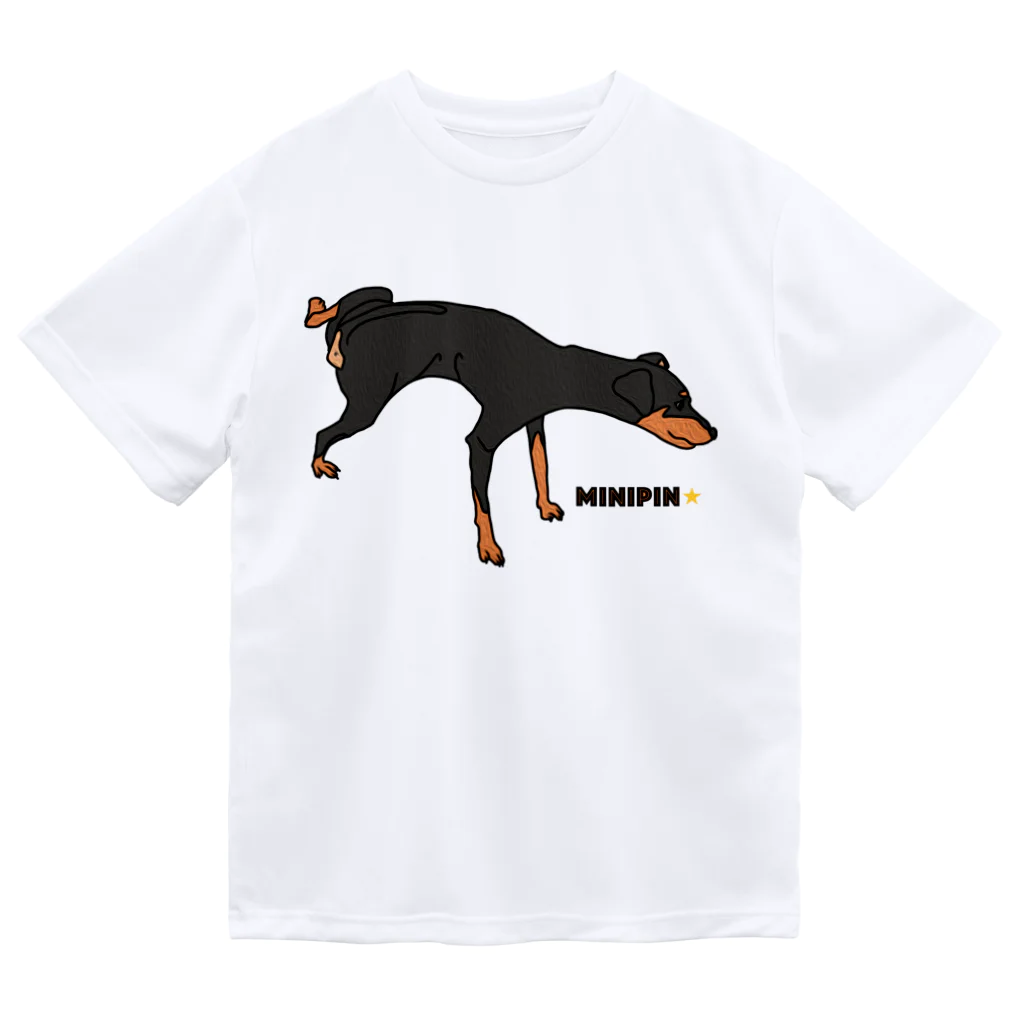 ミニピン クラブ minipin clubのミニチュアピンシャー ミニピン Miniature Pinscher minipin マーキング Dry T-Shirt