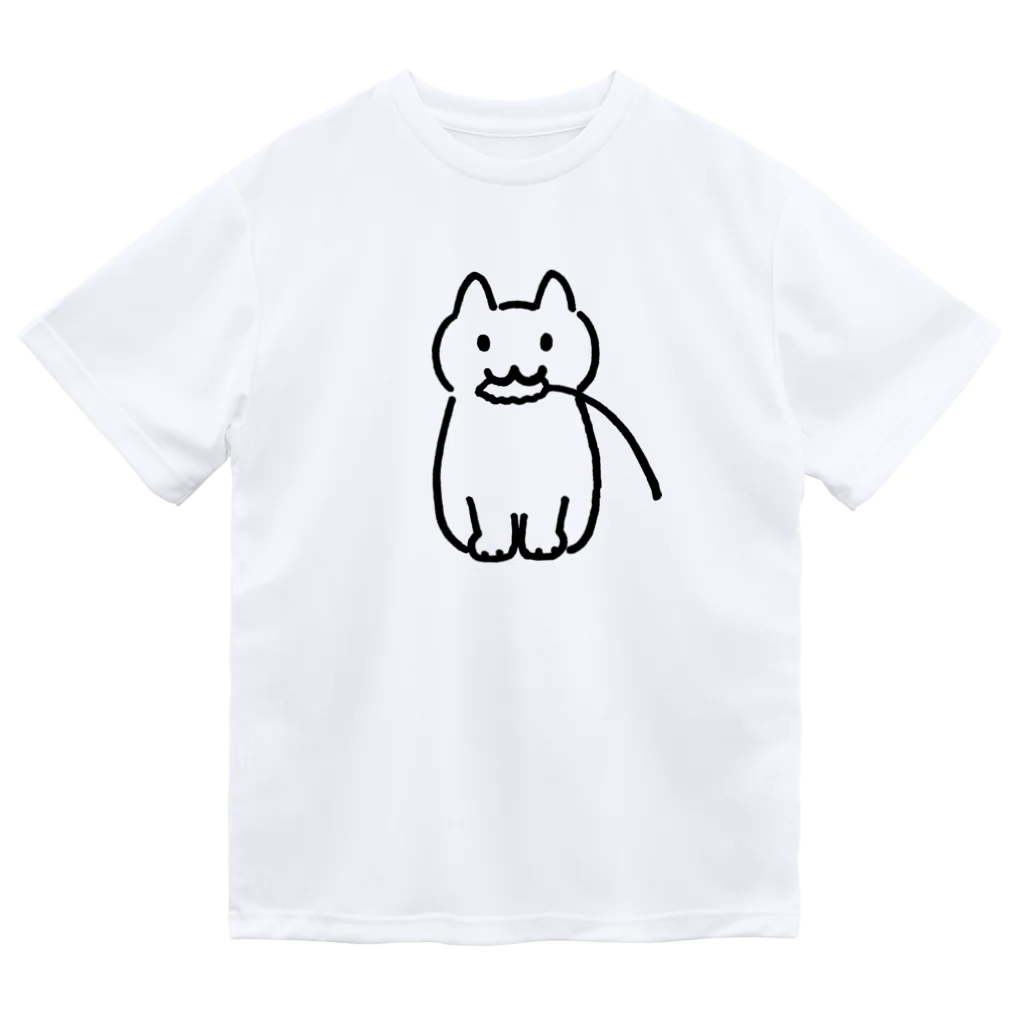 ネコトシアワセのねこじゃらしとネコ　シンプル ドライTシャツ