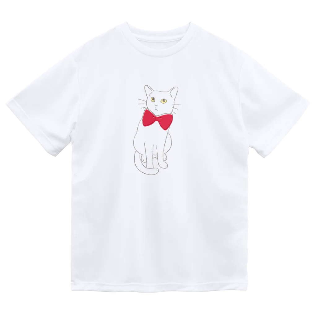 おとんの赤い蝶ネクタイのねこ（黄） Dry T-Shirt