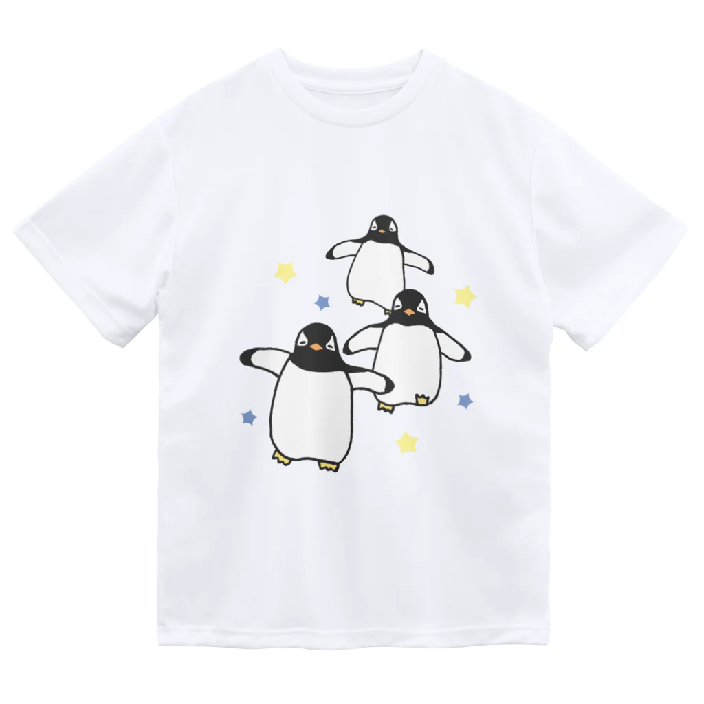 ゆずぽんずのジェンツーペンギンの襲来 ドライTシャツ