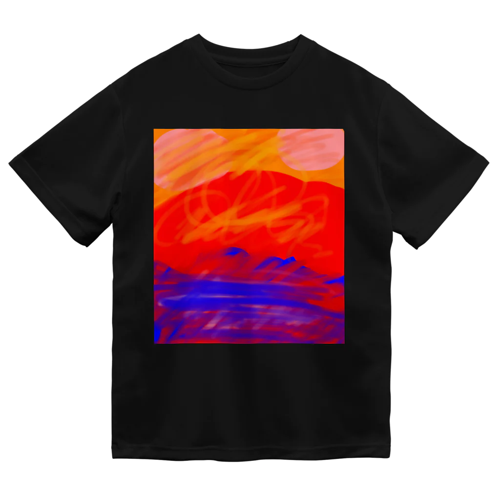 米豆商店／ヨネクラカオリのこどもの絵／ゆうやけ Dry T-Shirt