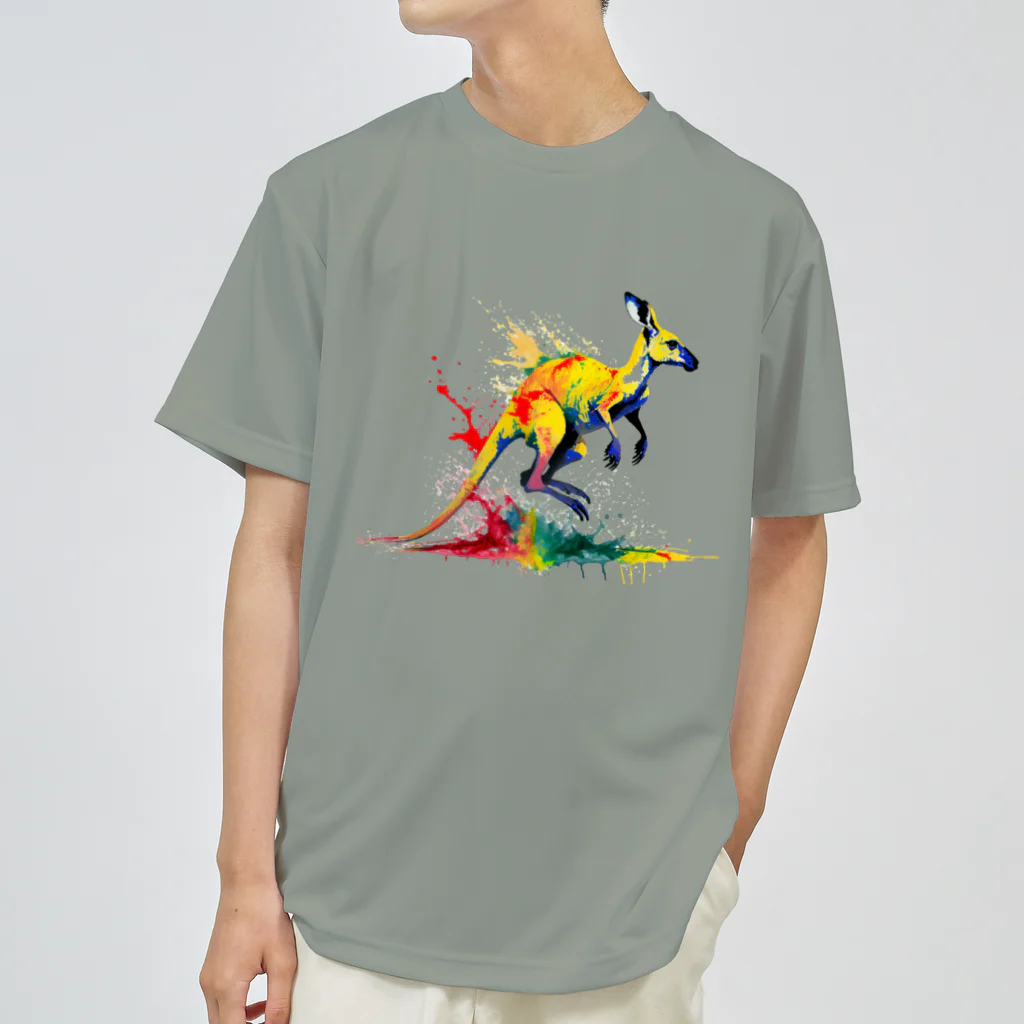 カラフルな動物図鑑のオオカンガルー ドライTシャツ