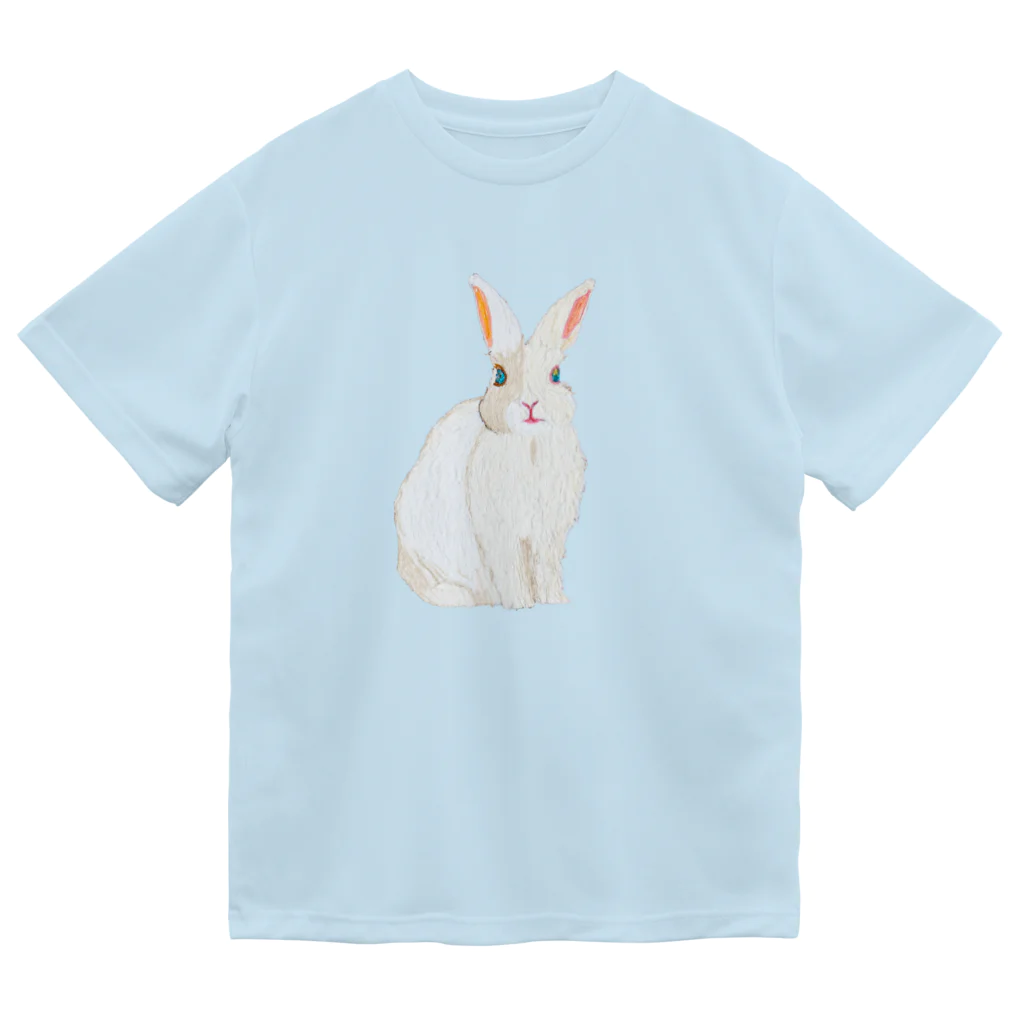 rabbit loverのフワフワうさぎ（白） ドライTシャツ