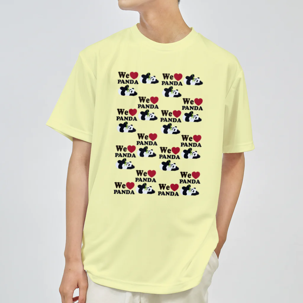 キッズモード某のwe love パンダ総柄 ドライTシャツ