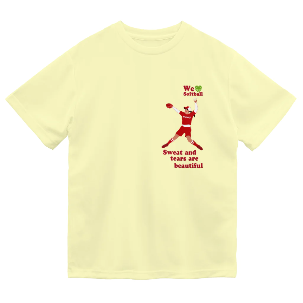 キッズモード某のwe love Softballスマホサイズ ドライTシャツ