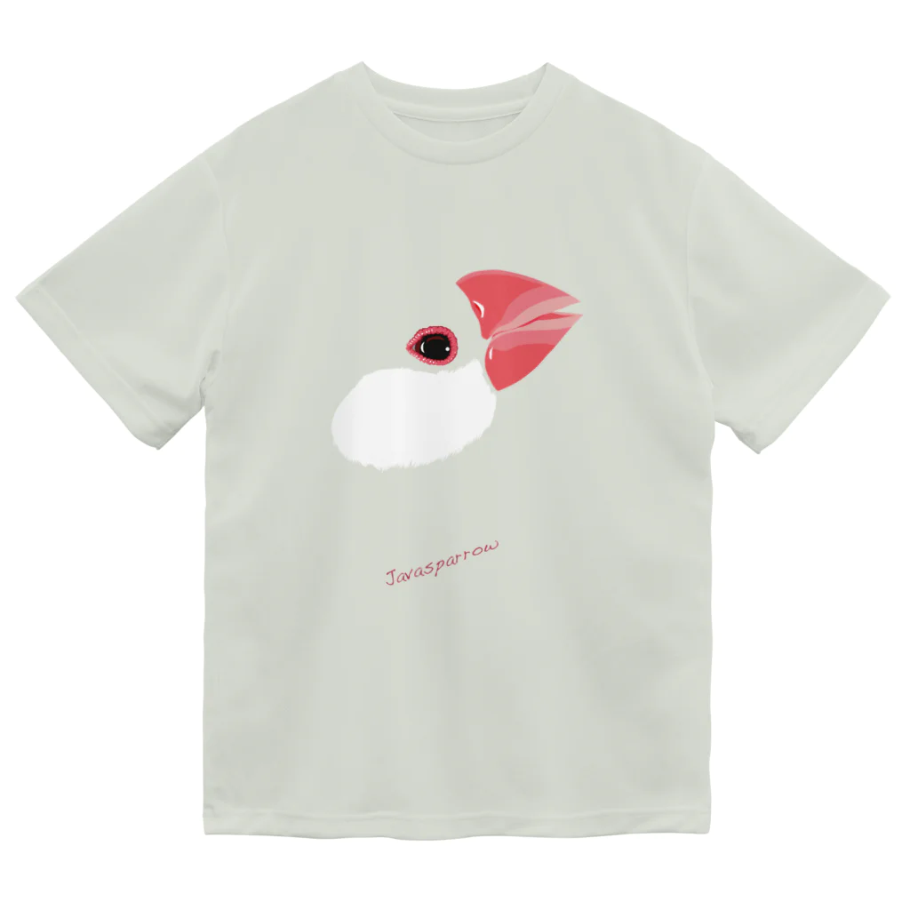 文鳥中心の文鳥さんのほっぺ ドライTシャツ