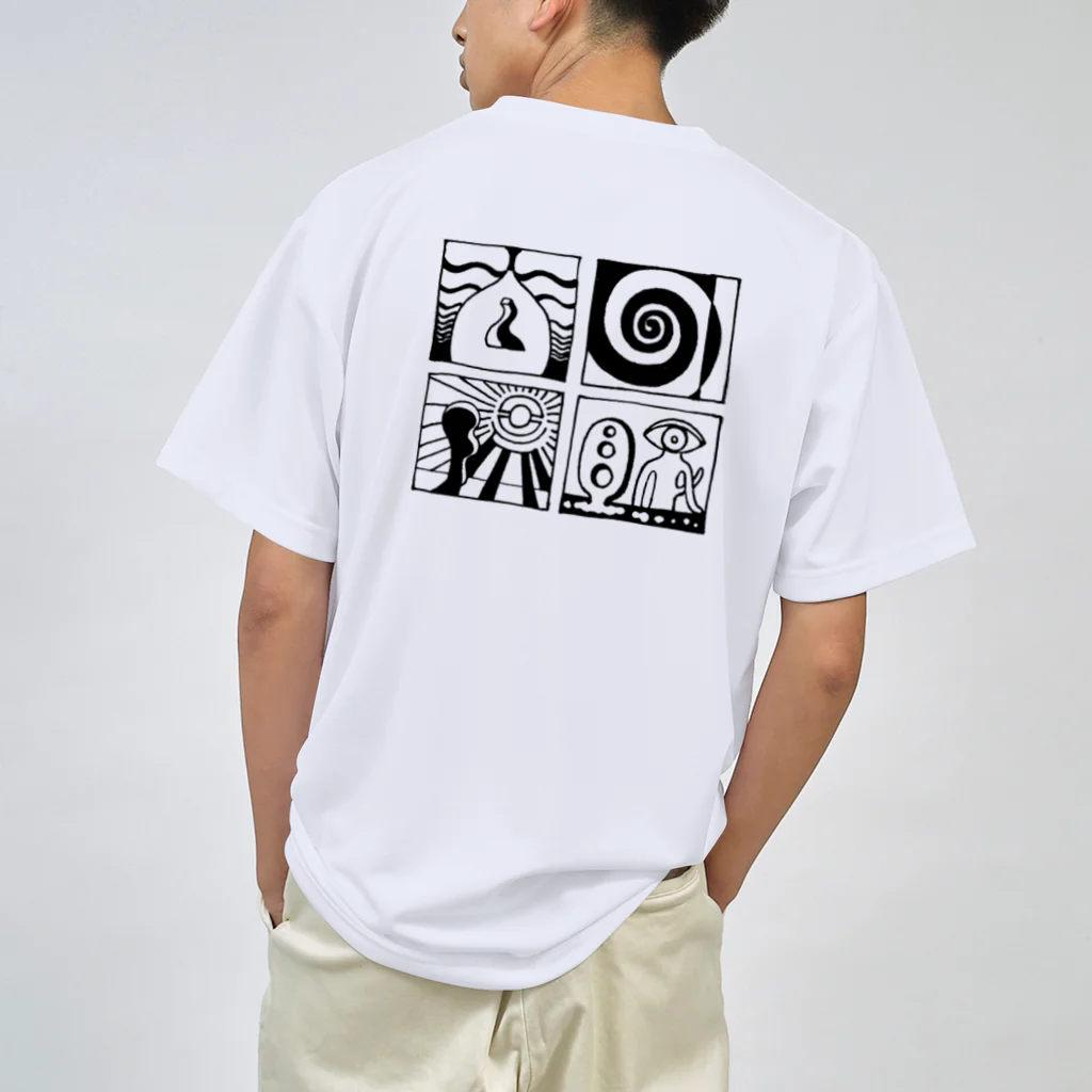 太陽の眼の太陽の眼 文字絵(黒/背面) Dry T-Shirt