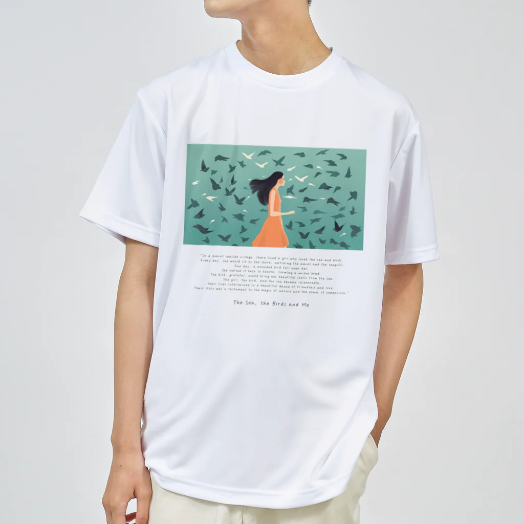 鳥救うSUZURIの『うみ、とり、わたし』【寄付付き商品】 ドライTシャツ