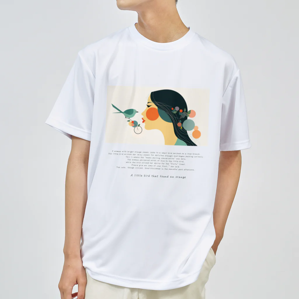 鳥救うSUZURIの『こんなところにオレンジ』【寄付付き商品】 Dry T-Shirt